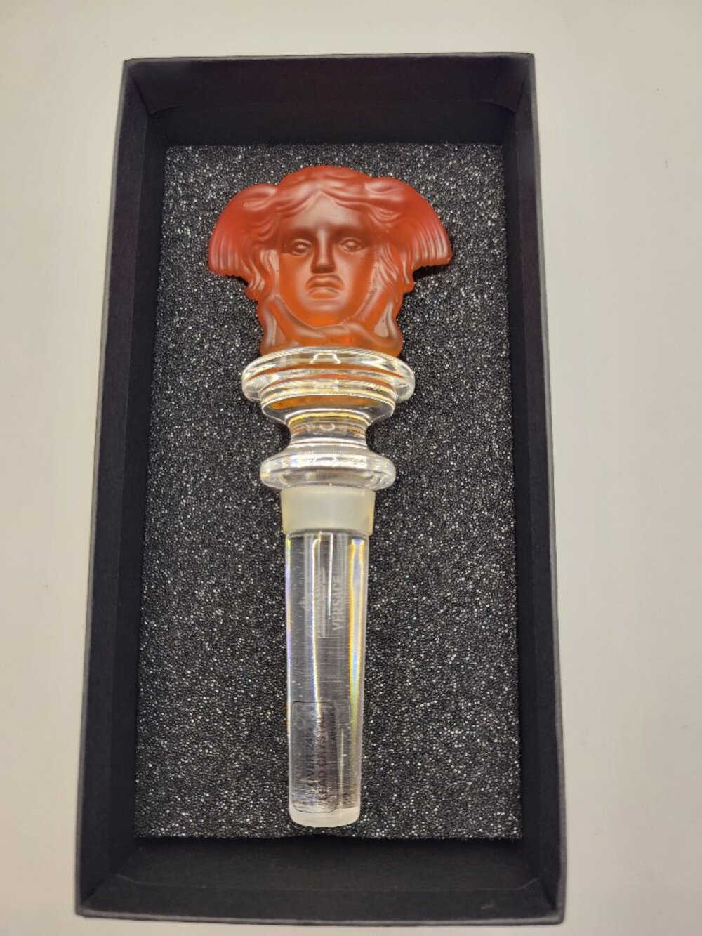 Versace x Rosenthal Amber Medusa Crystal Bottle Stopper